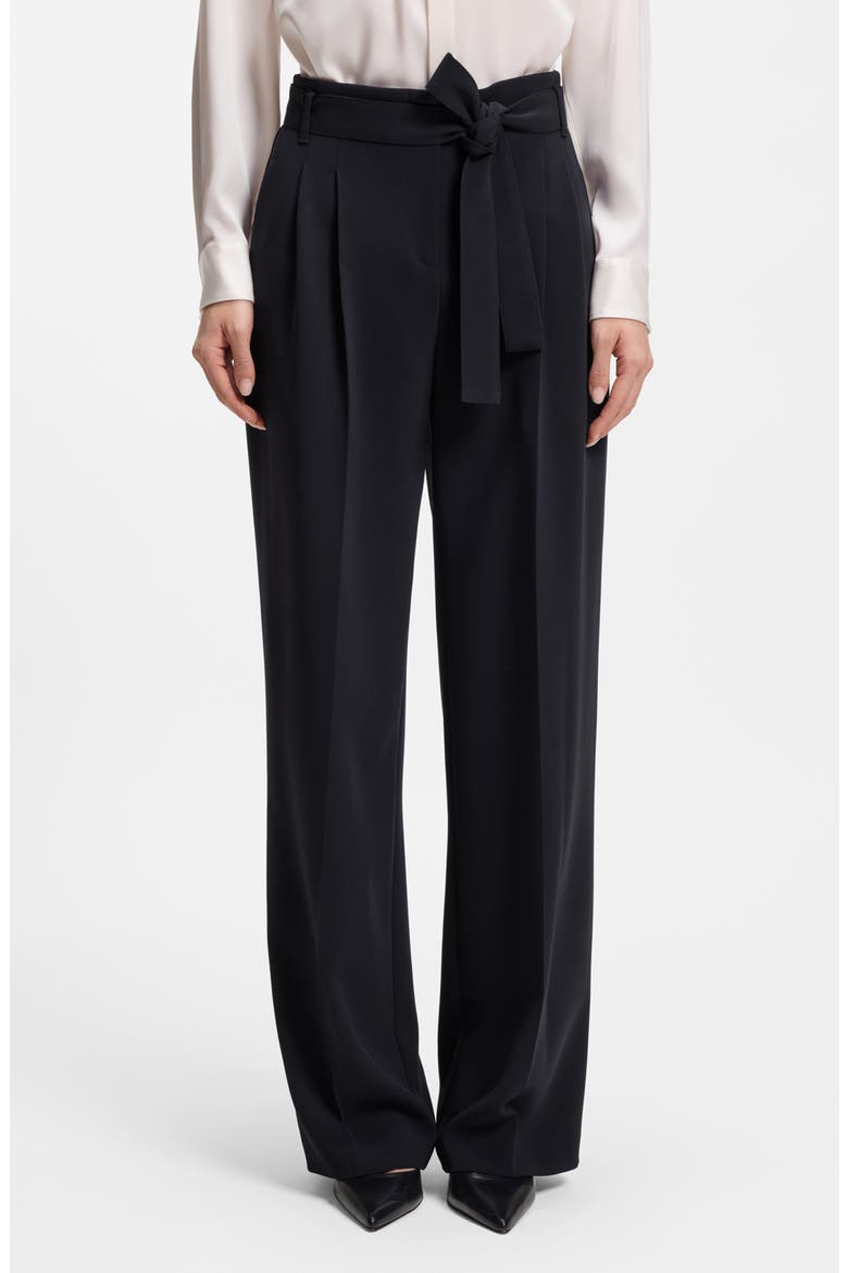 Tapiana Pleated Tie Waist Straight Leg Pants, Main, color, SKY CAPTAIN
