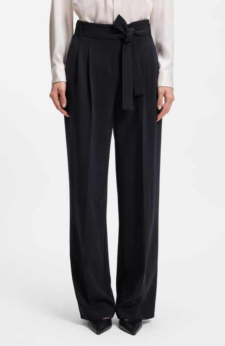 Tapiana Pleated Tie Waist Straight Leg Pants