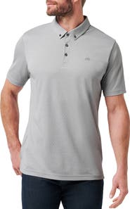 TravisMathew Handsome Town Dot Print Piqué Button-Down Polo