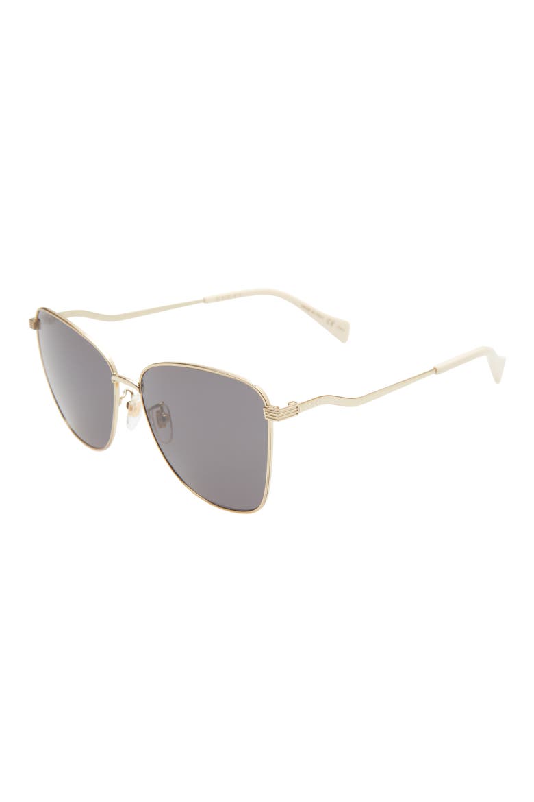 60mm Square Sunglasses, Alternate, color, GOLD/ GREY