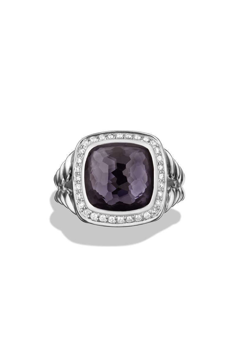 Albion® Diamond Halo Sterling Silver Ring, Alternate, color, BLACK ORCHID