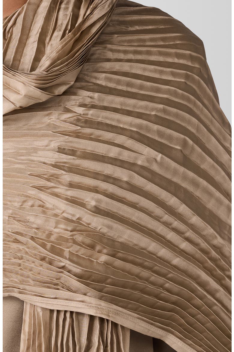 Whisper Plissé Silk Scarf, Alternate, color, BISCUIT