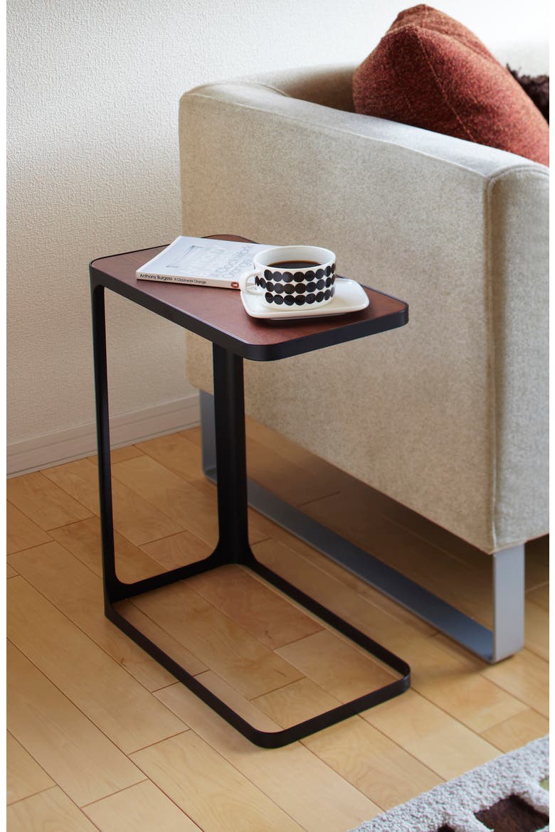Wood & Steel Accent Table, Alternate, color, BLACK