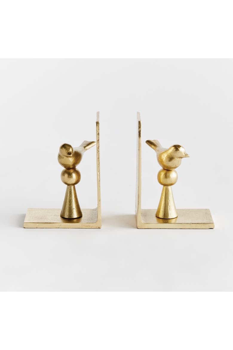 Birdsong Bookends Set of 2, Alternate, color, Gold
