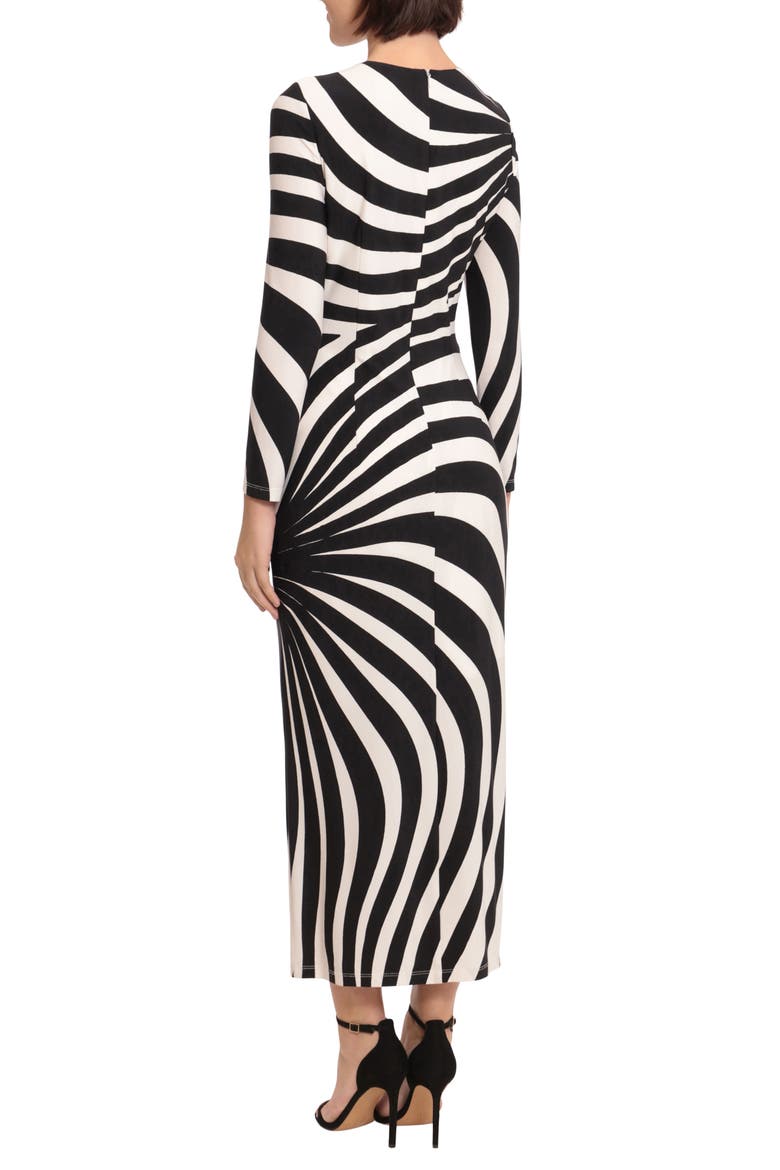 Stripe Long Sleeve Maxi Dress, Alternate, color, IVORY/ BLACK