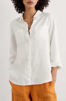 Hazel Branch Linen Button-Up Shirt