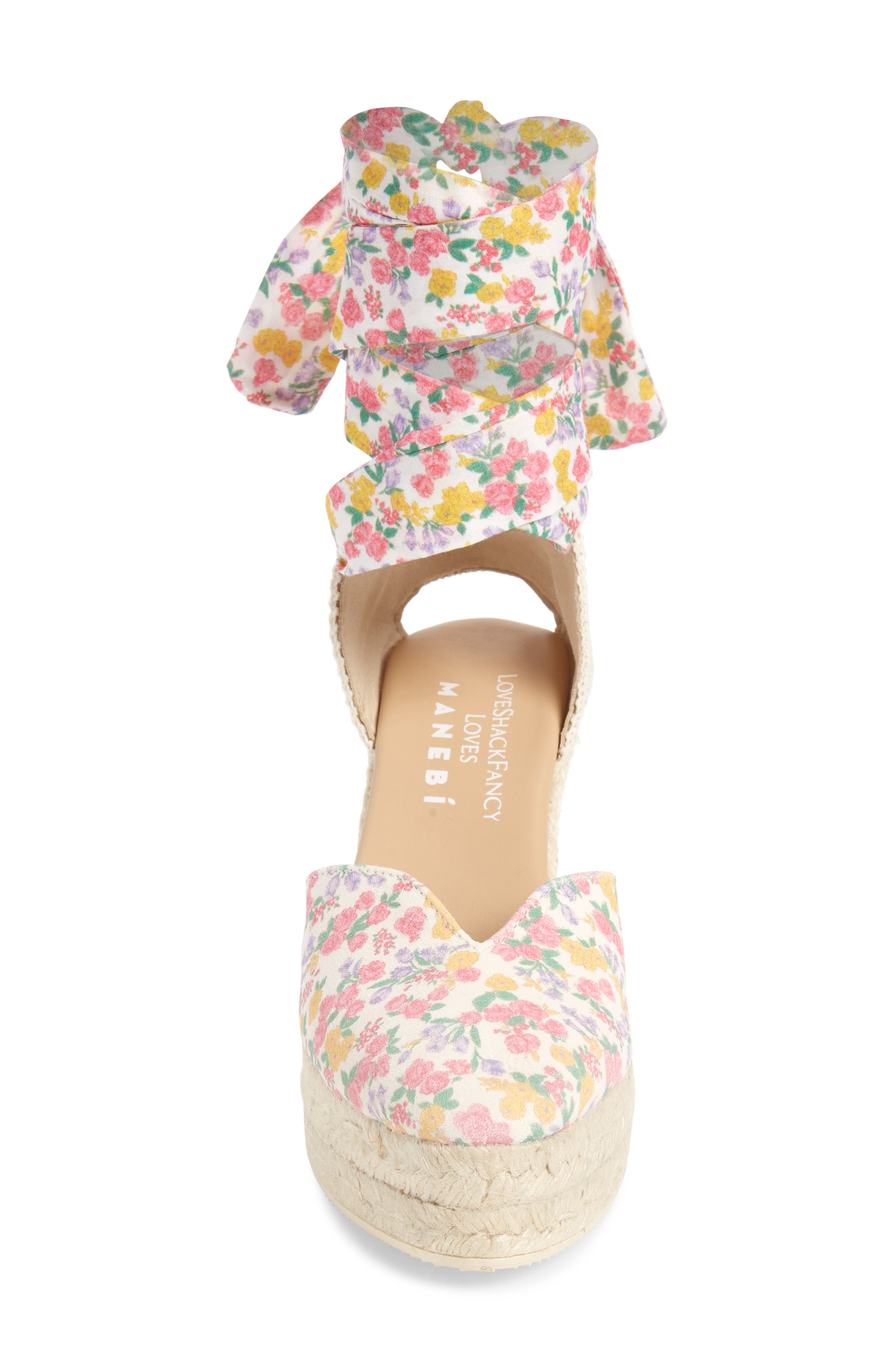 LoveShackFancy Loves Manebí Floral Espadrille Wedge Sandal, Alternate, color, FRUITY PUNCH
