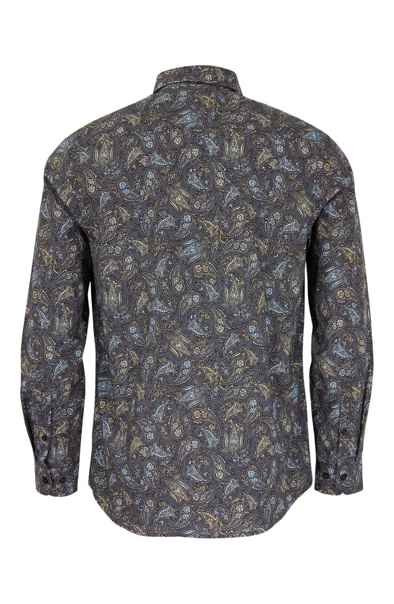 Lords of Harlech Morris Button-Up Shirt, Alternate, color, Madrid Paisley Smoke