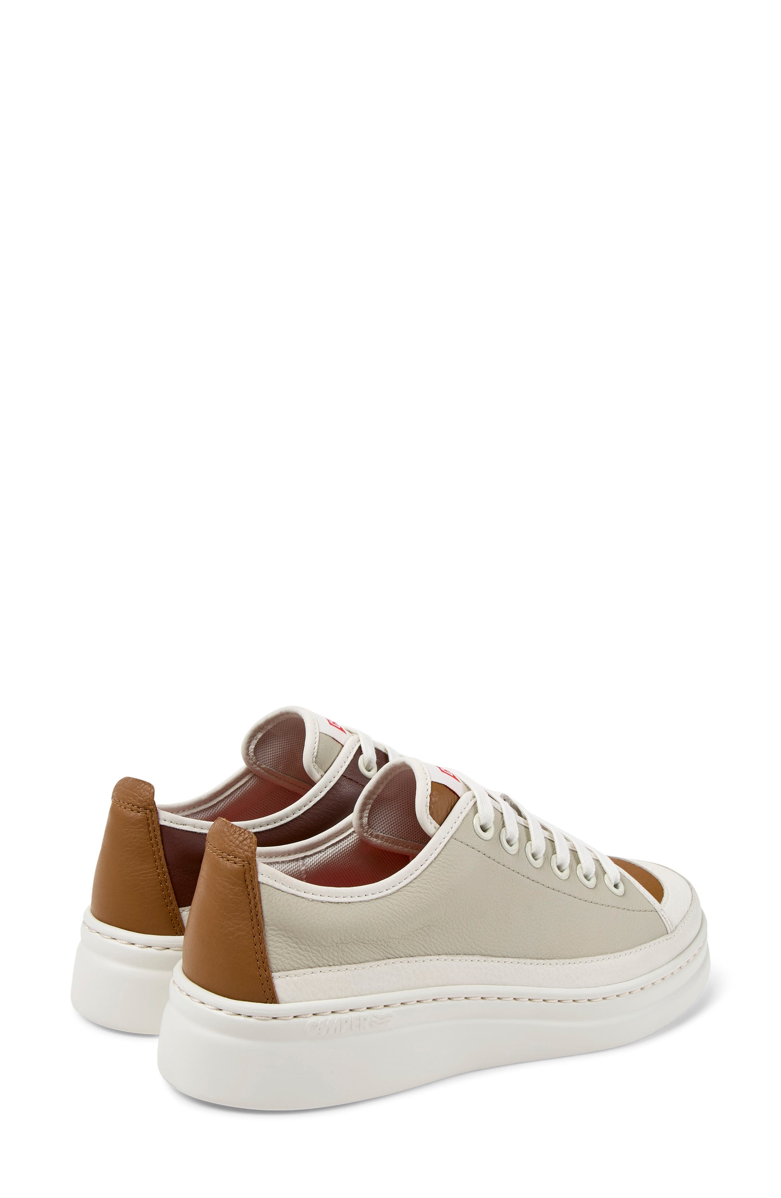Runner Up Twins Leather Sneaker, Alternate, color, MEDIUM BROWN