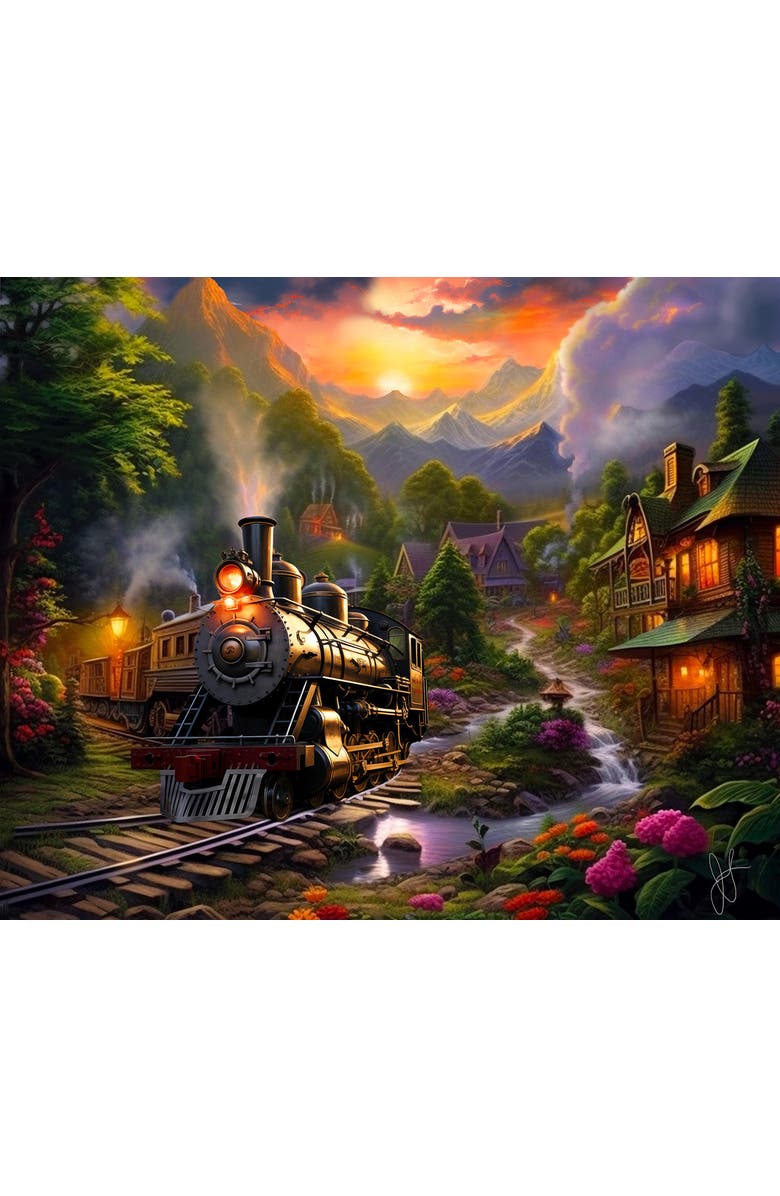 Sunsout Village Train 1000 piece Jigsaw Puzzle for Adults, Alternate, color, Multicolor