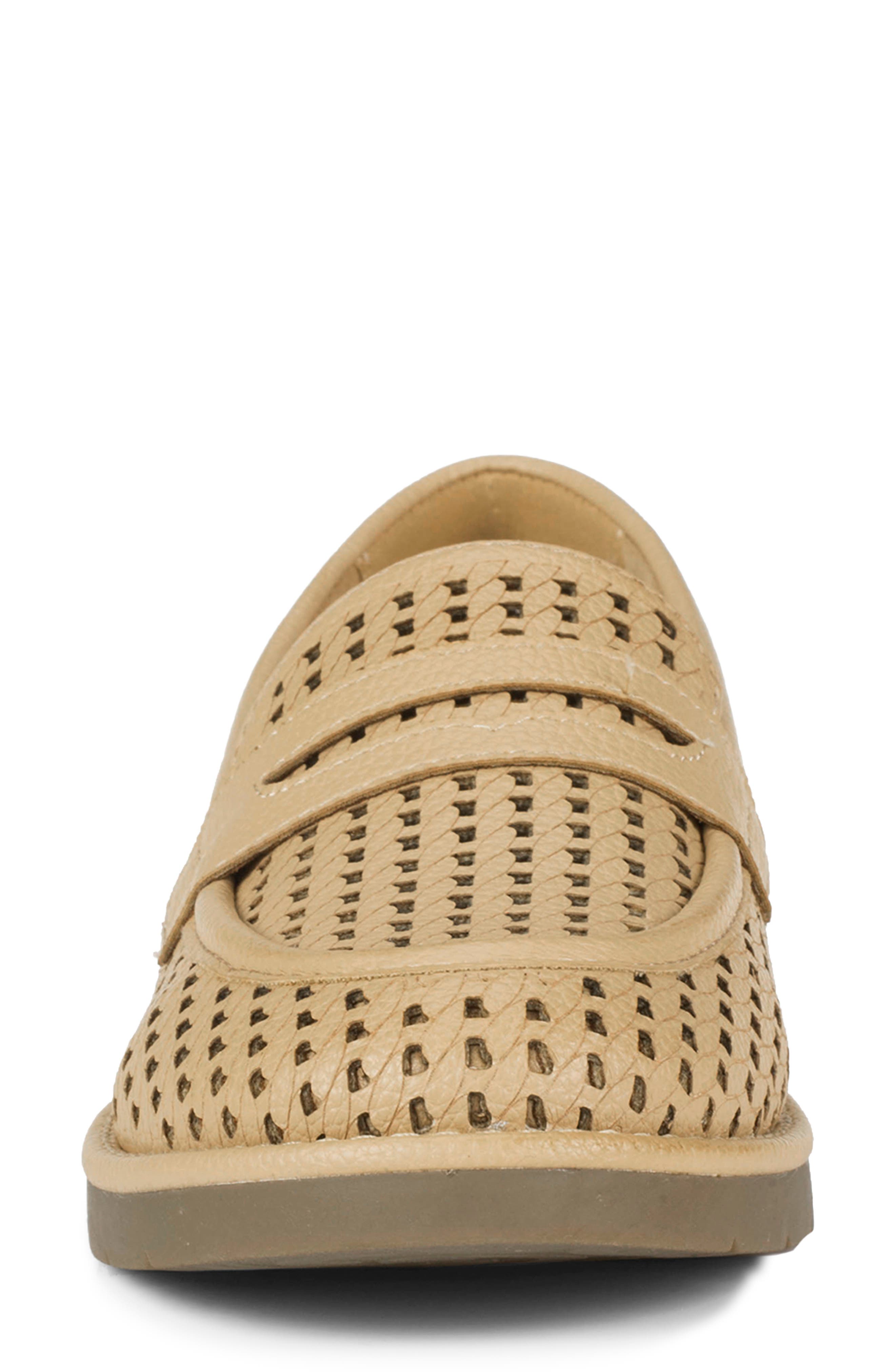 Calli Woven Faux Leather Loafer, Alternate, color, CAMEL