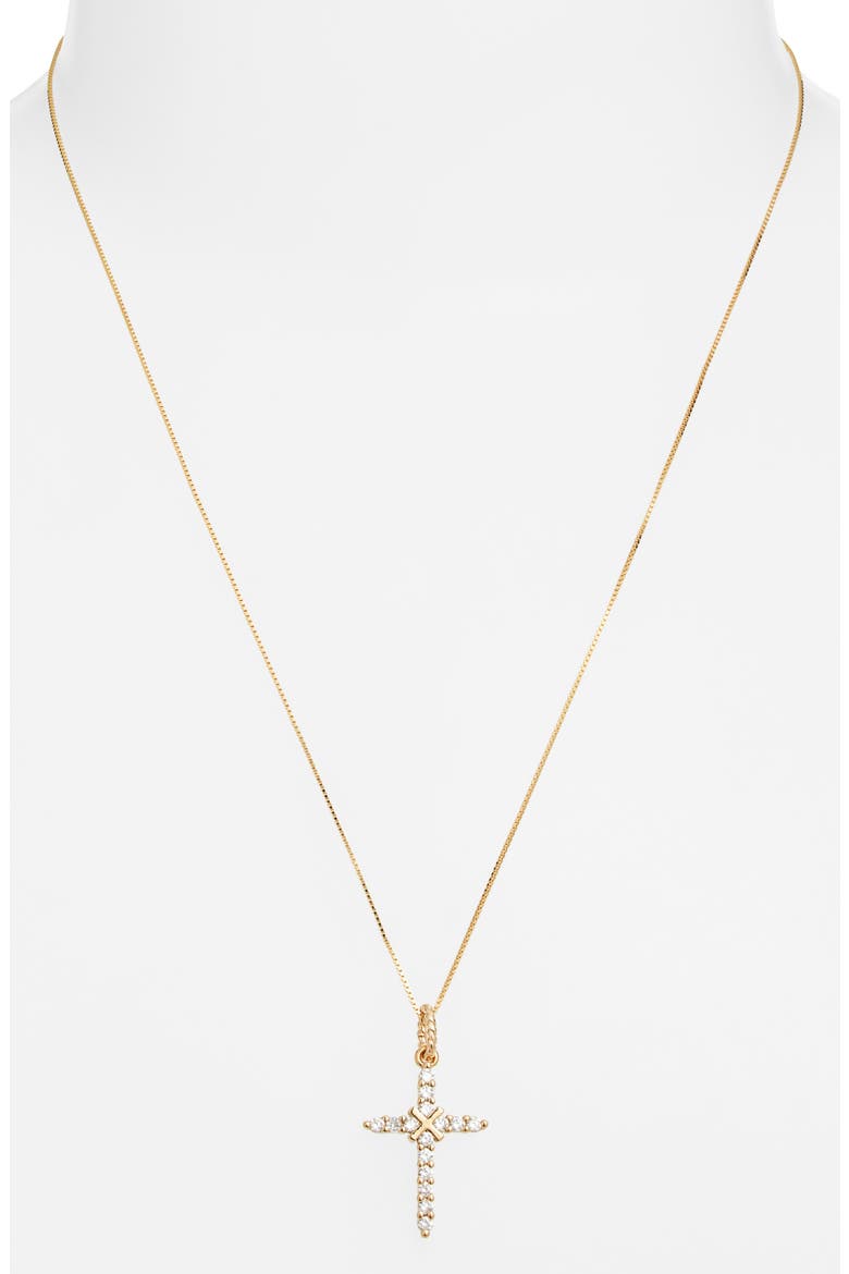 Antonia Cross Necklace, Alternate, color, GOLD