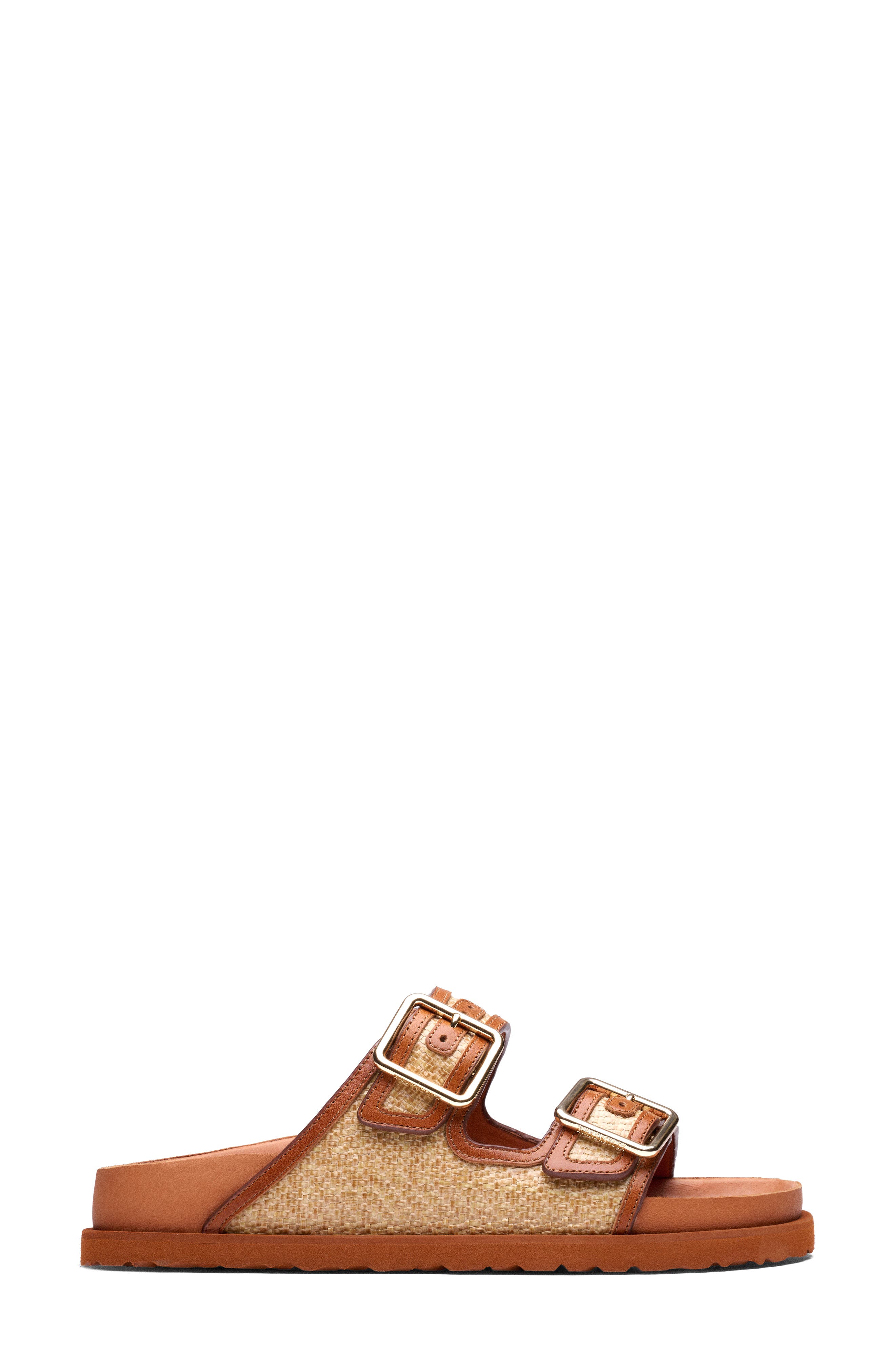 Arizona Framed Raffia Sandal, Main, color, BROWN