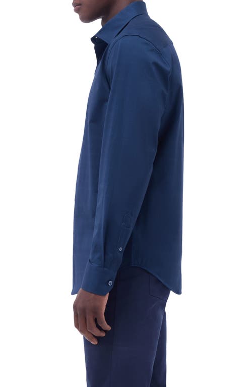 Bugatchi Jimmy Ooohcotton® Solid Button-up Shirt In Navy