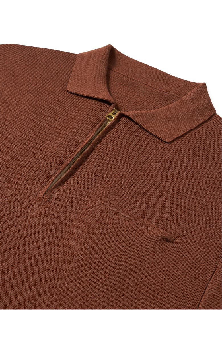 Fortela Laight 3/4 Zip Short Sleeve Polo, Alternate, color, Brown