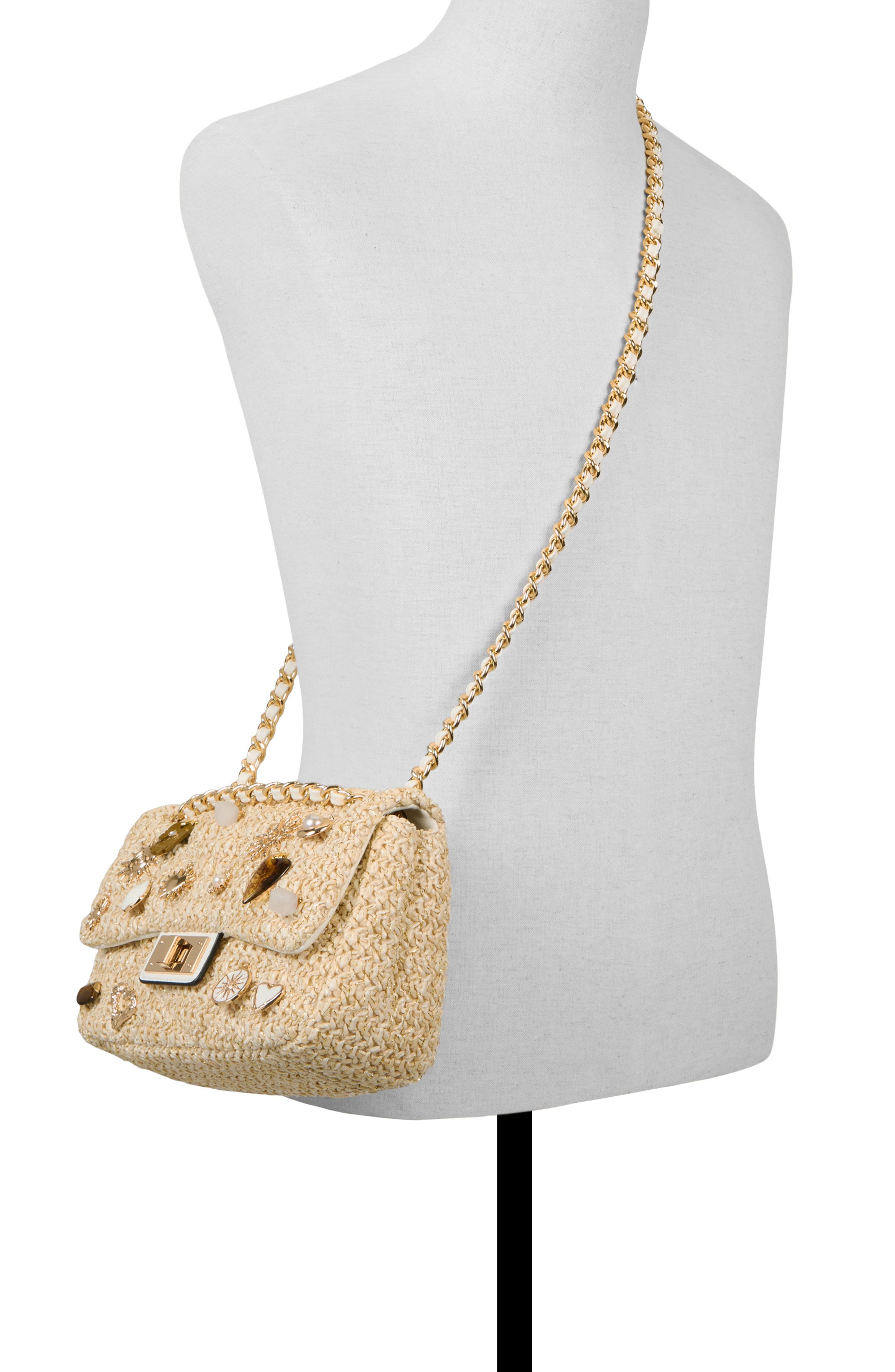 ALDO Goldensunn Convertible Crossbody Bag, Alternate, color, Natural