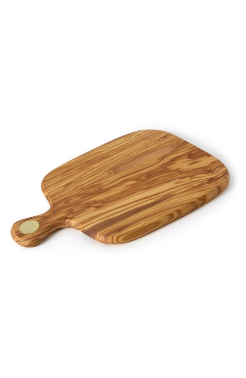 Racine Olivewood 11.4-Inch Cutting Board with Handle