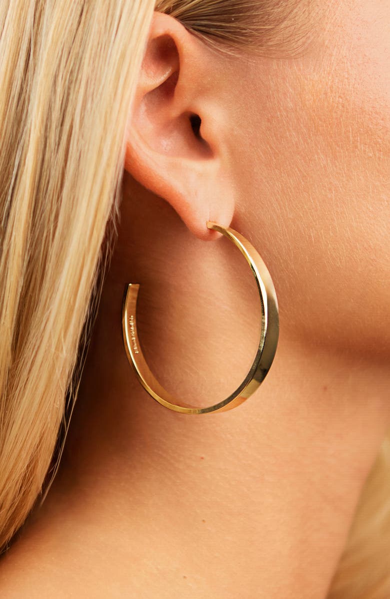 Sterling Forever Graduated Hoop Earrings, Alternate, color, Gold
