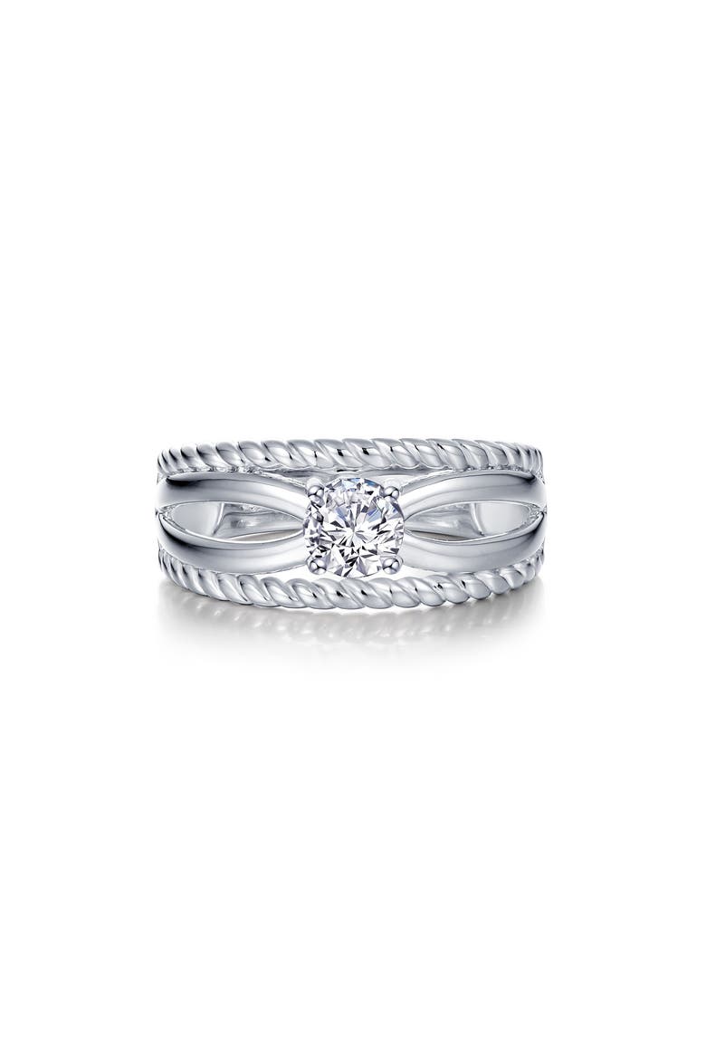 Solitaire Simulated Diamond Ring, Main, color, WHITE