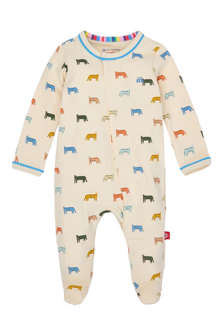 Le Tigre Organic Cotton Footie, Main, color, LETGR