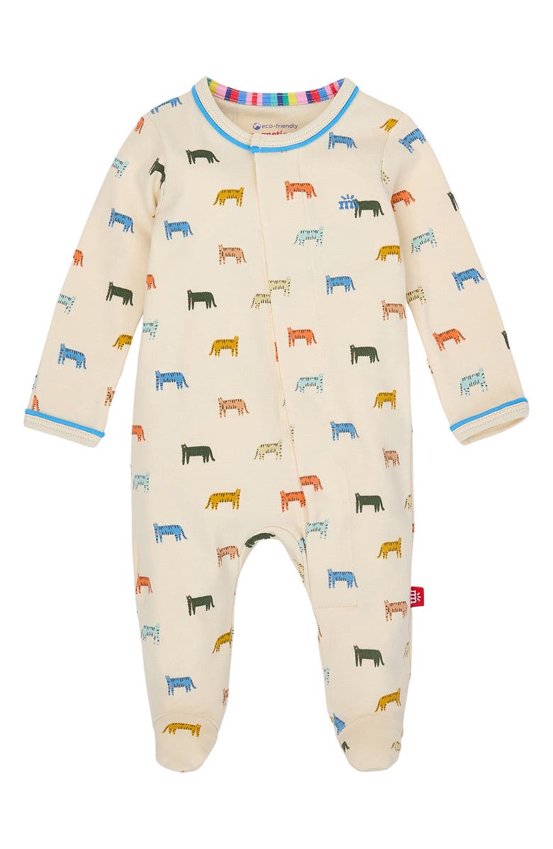 Magnetic Me Le Tigre Organic Cotton Footie, Main, color,