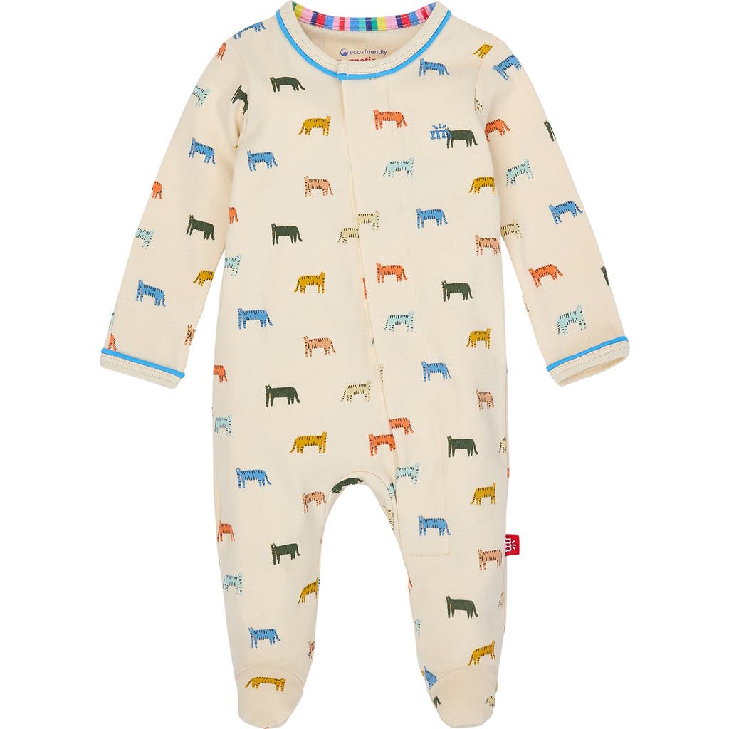 Shop Magnetic Me Le Tigre Organic Cotton Footie In Beige
