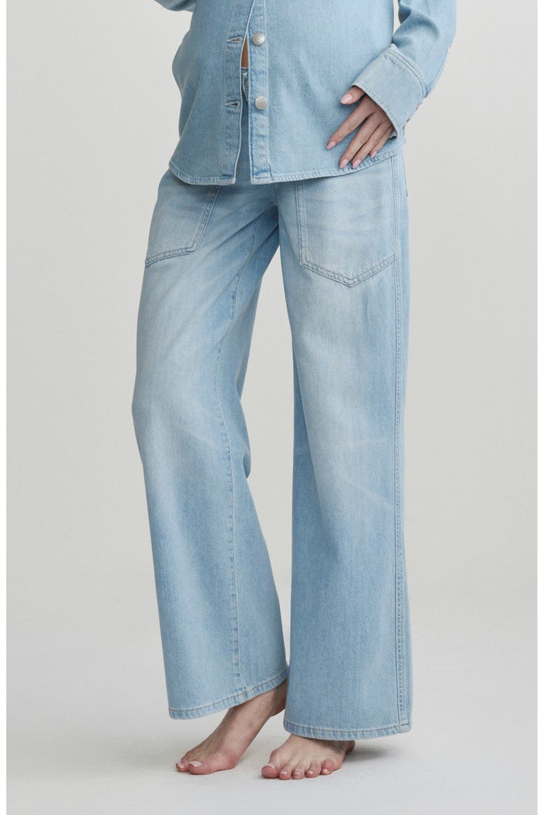 Maternity Hepburn High Waist Wide Leg Jeans, Main, color, BEACHFRONT AURA