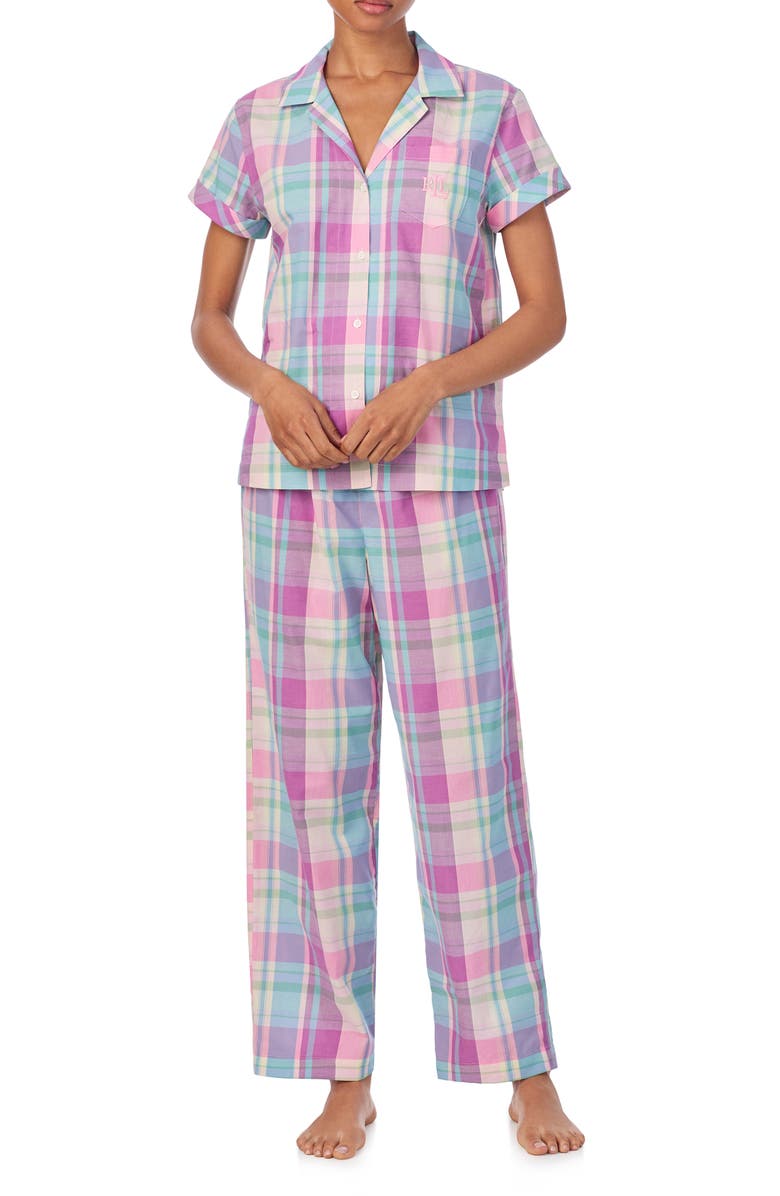 Lauren Ralph Lauren Print Cotton Pajamas, Main, color, 
