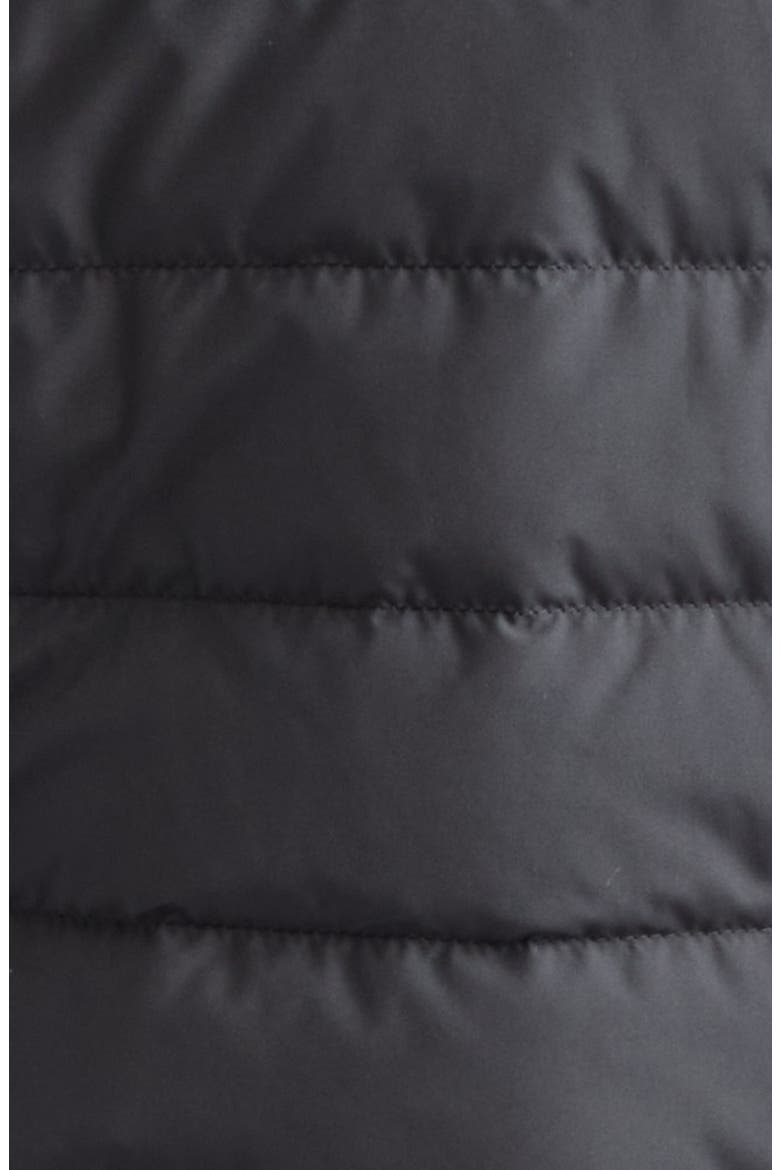 Mixed Media Quilted Zip Puffer Cardigan, Alternate, color, BLACK