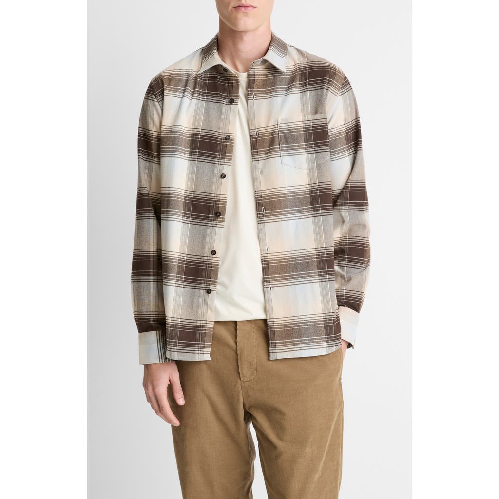 Vince Missoula Gradient Check Button-up Shirt In Multi