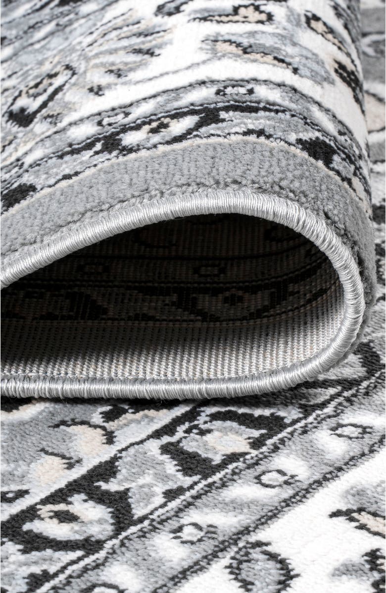 JONATHAN Y Palmette Modern Persian Floral Area Rug, Alternate, color, Gray/Cream