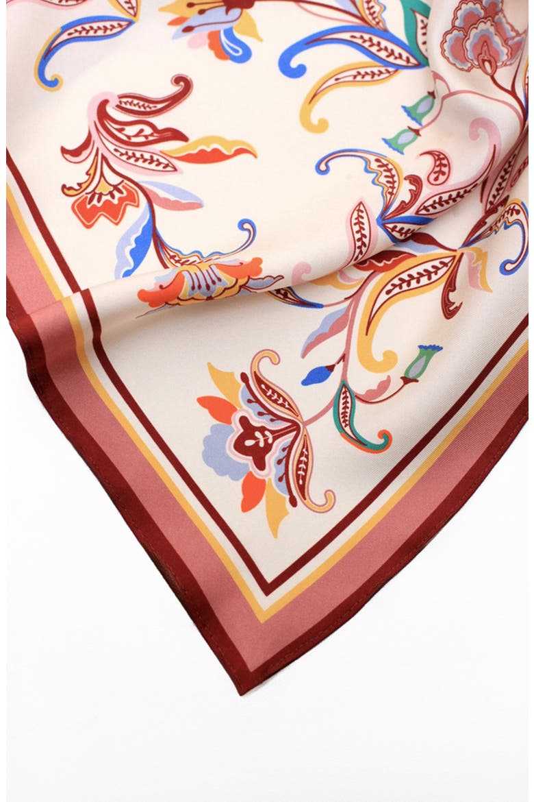 Terra Paisley Triangle Silk Scarf, Alternate, color, Red
