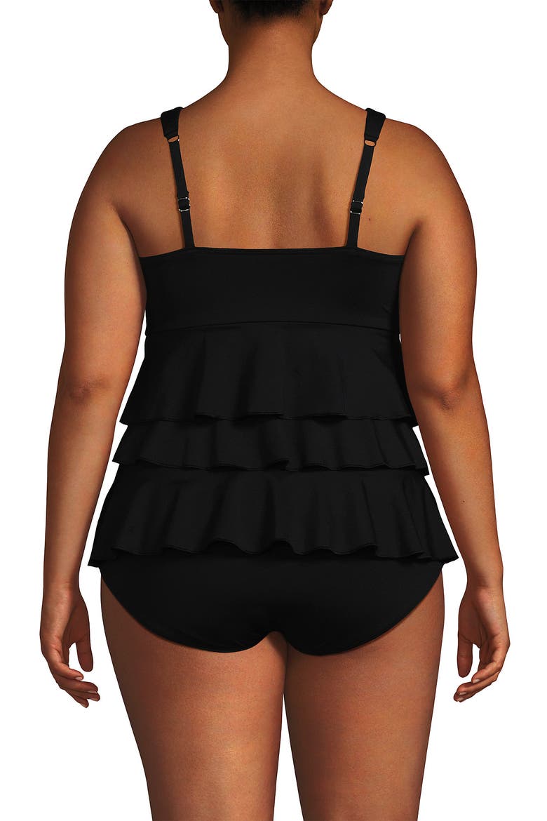 Smoothing Control Ruffle Fauxkini One Piece Swimsuit, Alternate, color, Black