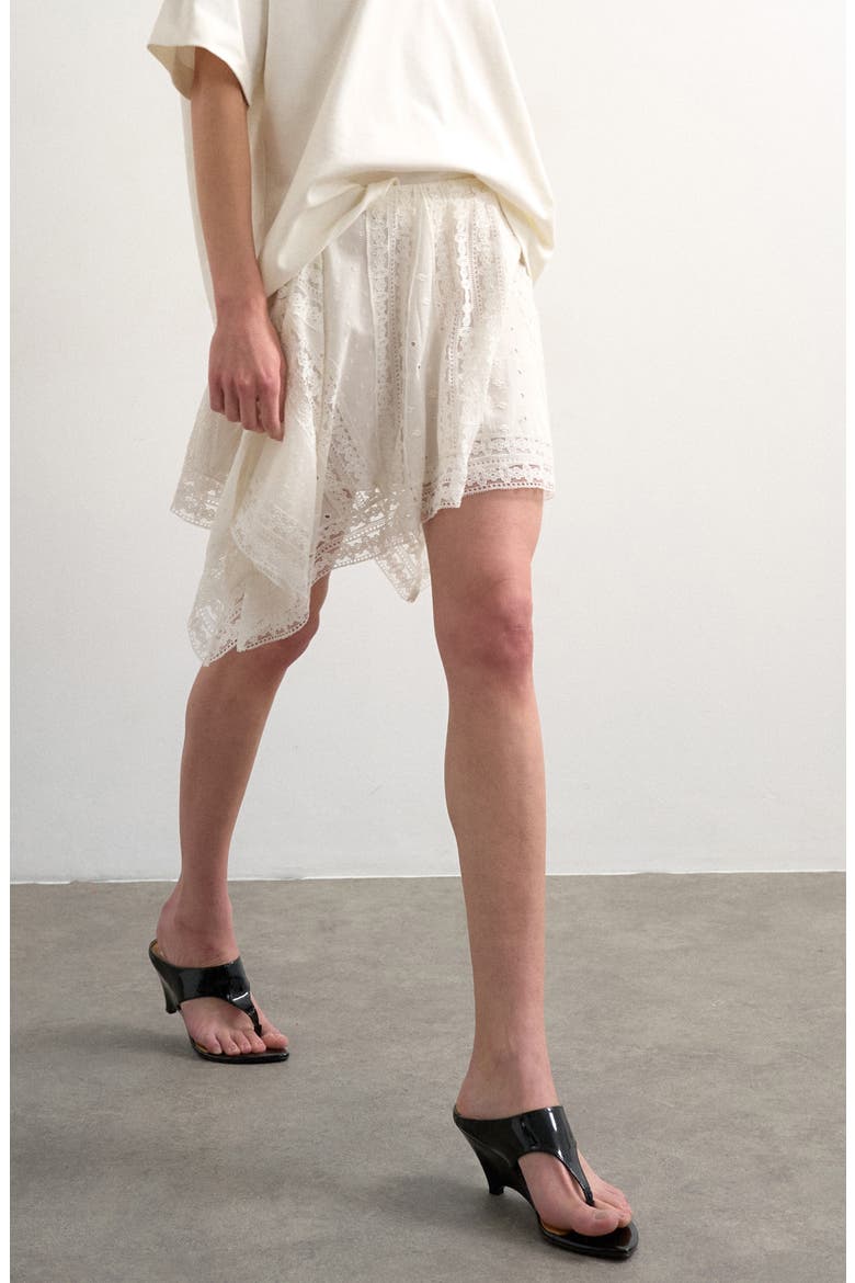 Embroidered Lace Miniskirt, Alternate, color, WHITE