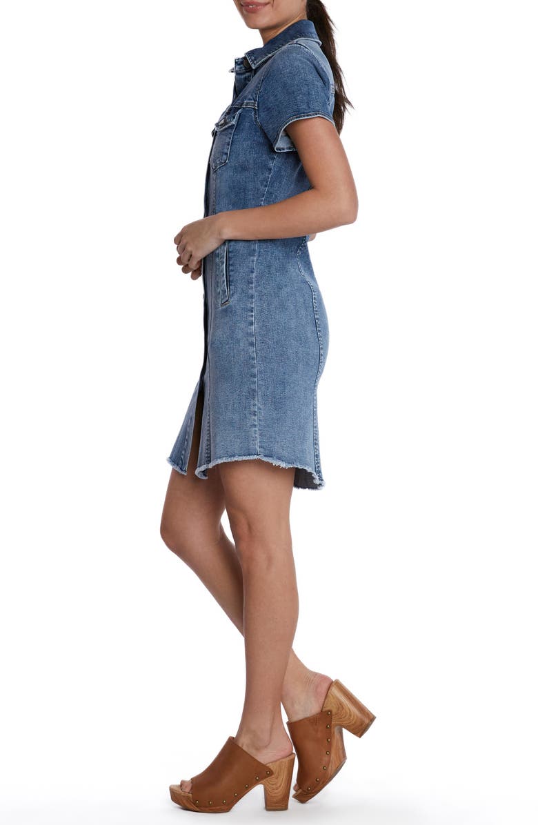 Wash Lab Denim Fray Hem Denim Dress, Alternate, color, Polar Blue