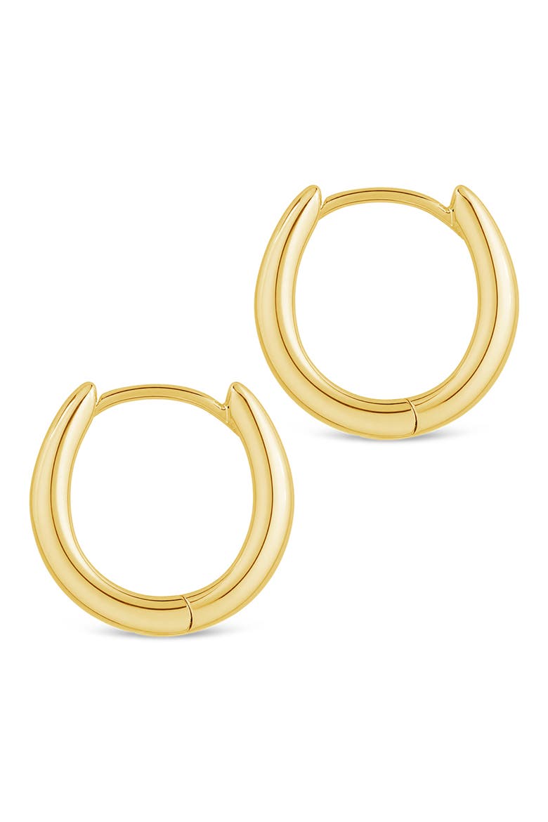 Sculpted Dome Huggie Hoop Earrings, Alternate, color, GOLD