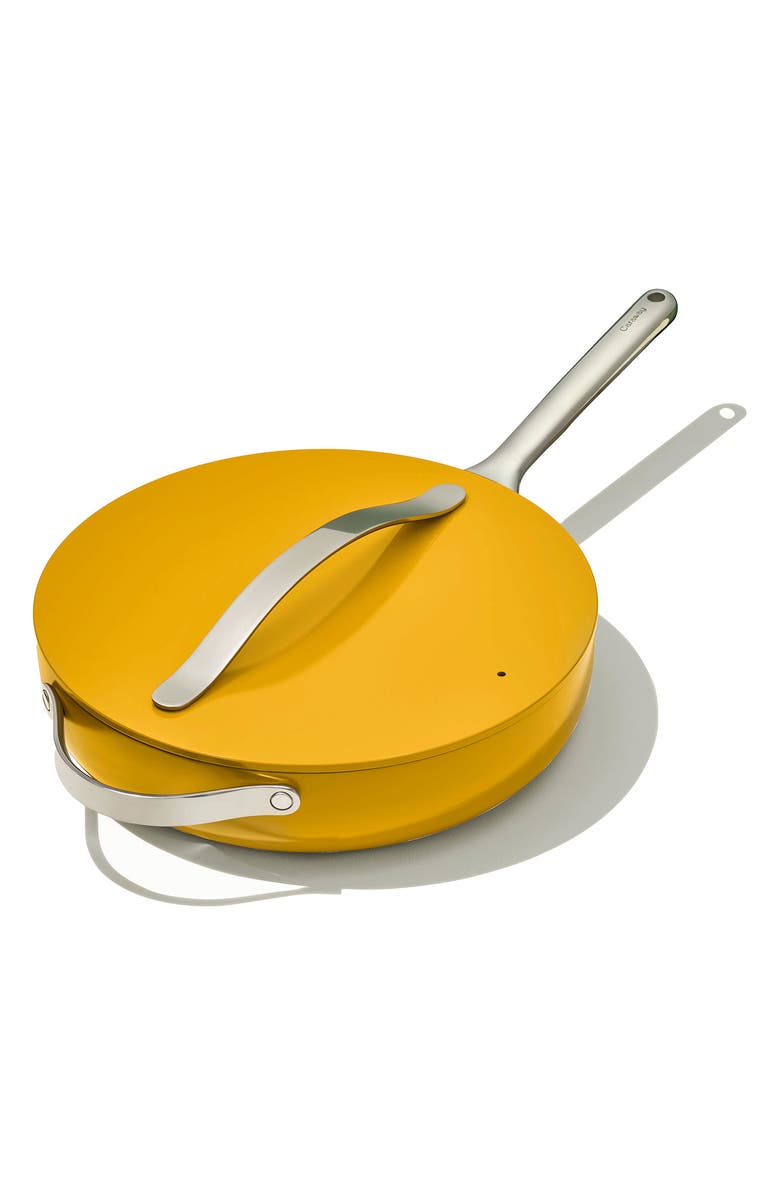 CARAWAY Nontoxic Ceramic Nonstick Sauté Pan with Lid, Main, color, Marigold
