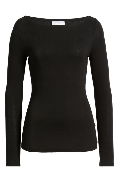 Artless Forever Lane Boat Neck Top In Black
