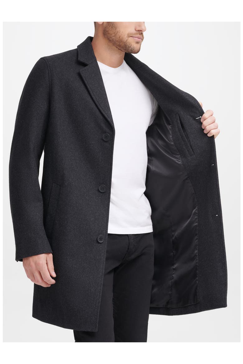 Wool Blend Melton Classic Topper, Alternate, color, CHARCOAL