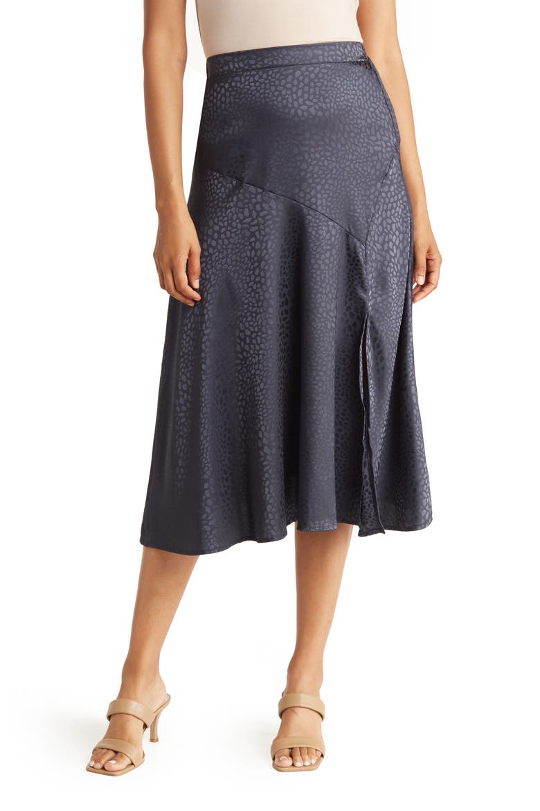 Yoked Slit Long Skirt, Main, color, SLATE