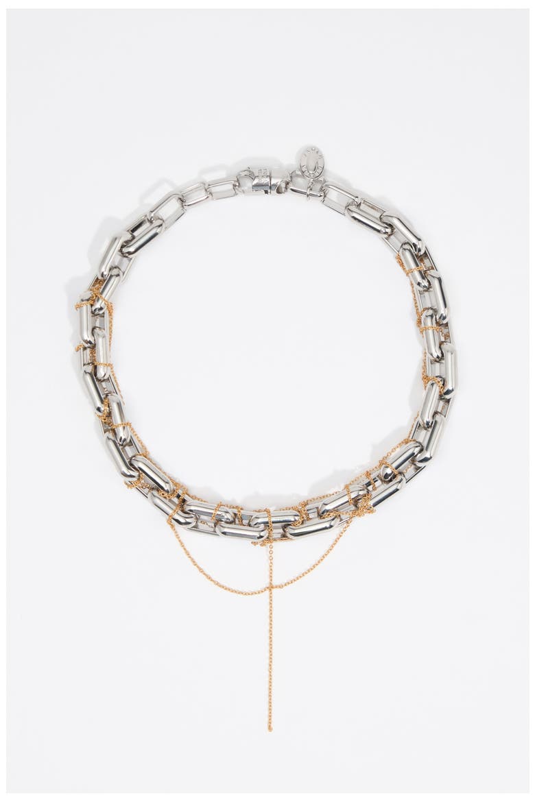 Knotted Chain Necklace, Main, color, DARK SILVER