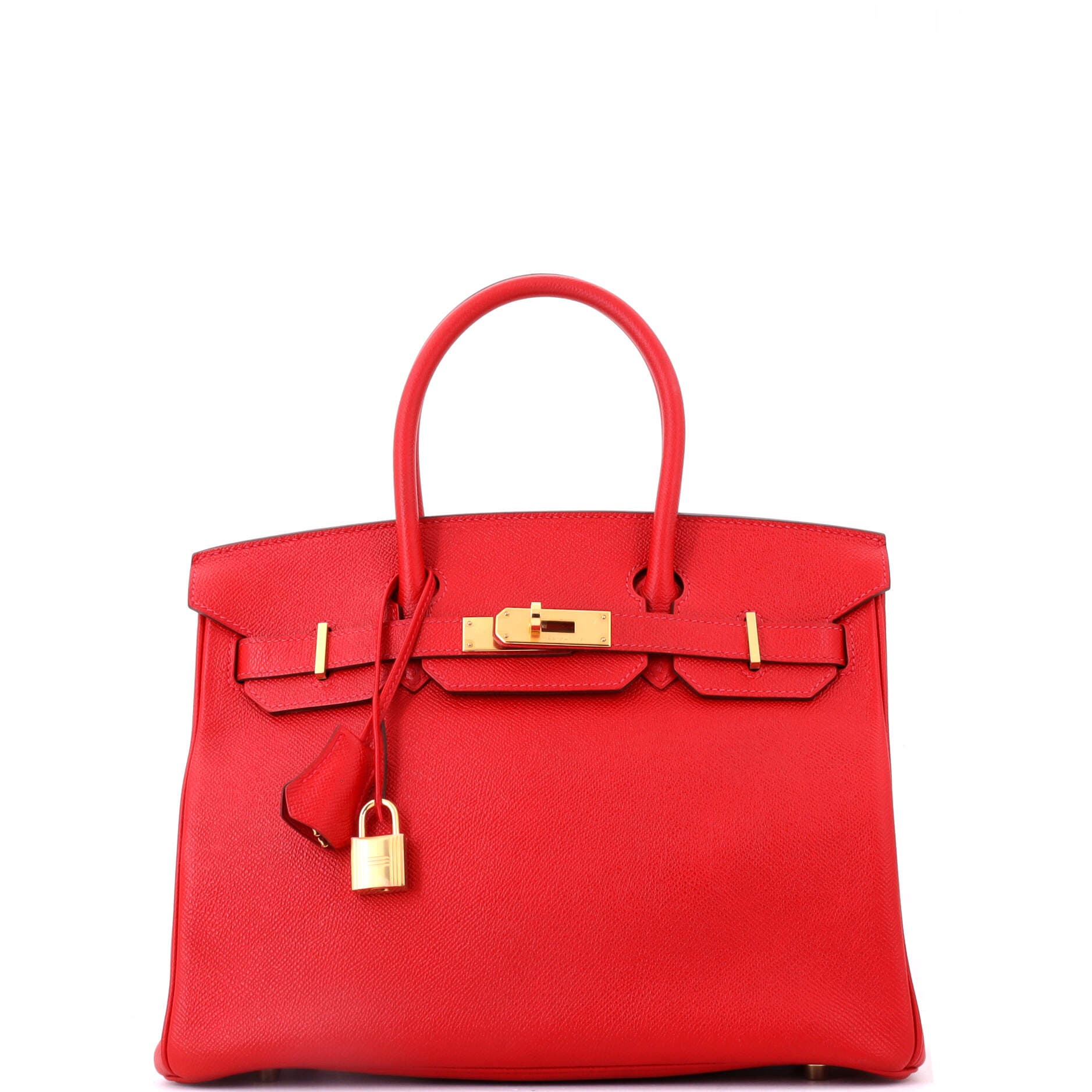 Pre-Owned Hermes Birkin Handbag Red Epsom with Gold Hardware 30, Main, color, Rouge Vif