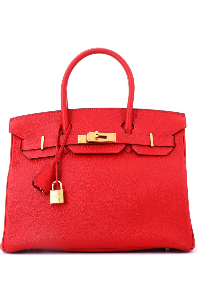 Pre-Owned Hermes Birkin Handbag Red Epsom with Gold Hardware 30, Main, color, Rouge Vif