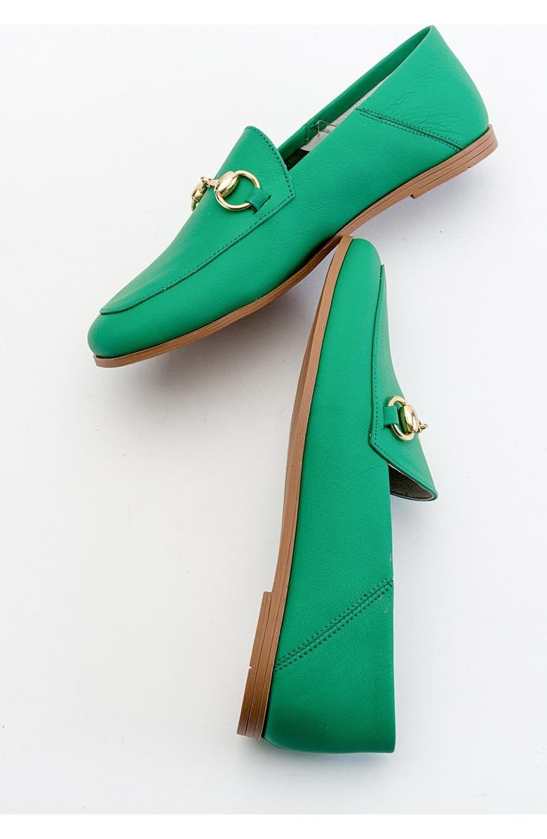 Forever & Always Shoes Penny Leather Horsebit Loafers, Alternate, color, Green Leather