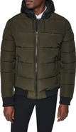 Kenneth Cole New York Oxford Hooded Quilted Bomber Jacket