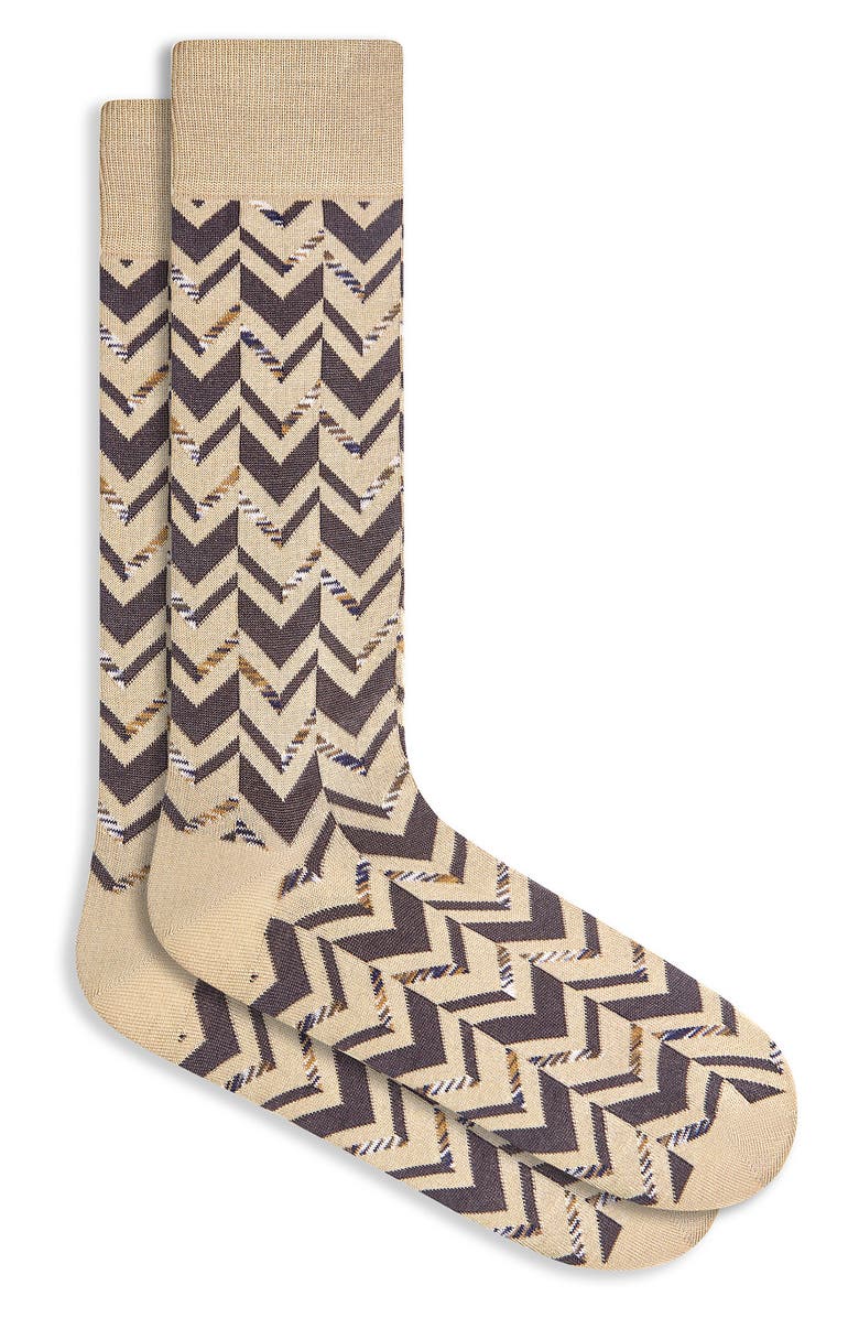 Bugatchi Chevron Stripe Dress Socks, Main, color, 