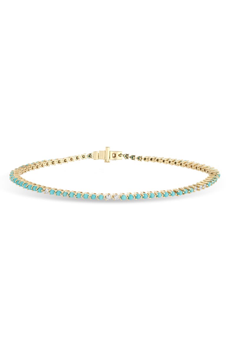 Adina Reyter Turquoise & Diamond Tennis Bracelet, Main, color, 
