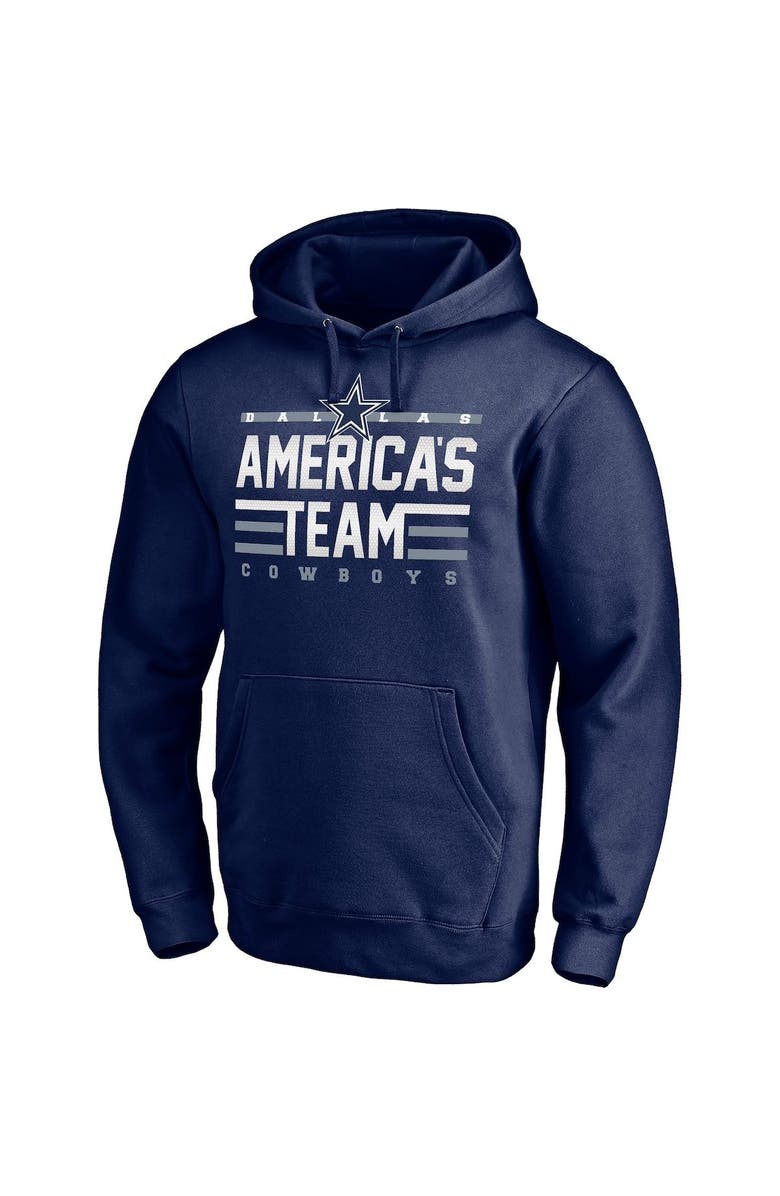 MAJESTIC Men's Majestic Navy Dallas Cowboys Hometown Collection America's Team Pullover Hoodie, Alternate, color, Navy