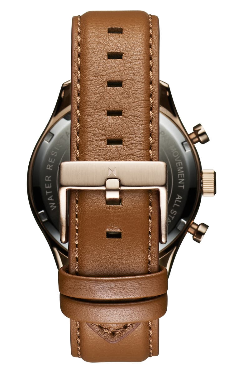 MVMT Airhawk Chronograph Leather Strap Watch, 42mm, Alternate, color, 