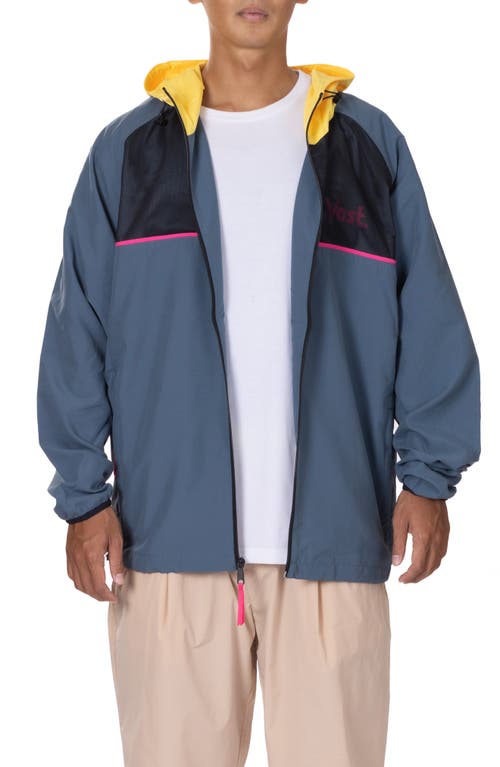Vast Packable Water Repellent Windbreaker In Steel Blue